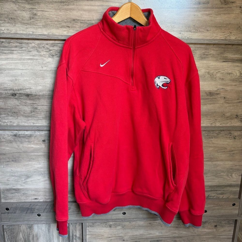 Nike South Alabama Jaguars Red 1/4 Zip Sweatshirt Adult L black mark on sleeve